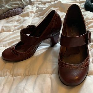 Indigo by Clarks burgundy low heel Mary Jane.
